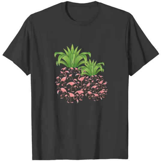 Zoo Animal Exotic Bird Pineapple Tropical Pink Fla T-shirt