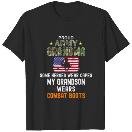 My Grandson Wears Combat Boots-Proud Army Grandma T-shirt