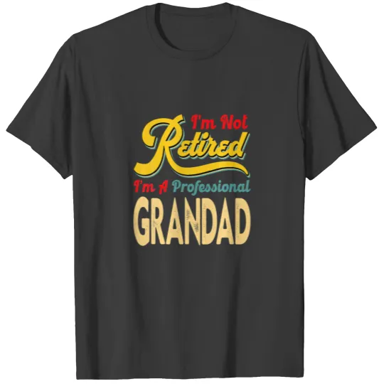 I'm Not Retired I'm A Professional Grandad Retro V T-shirt