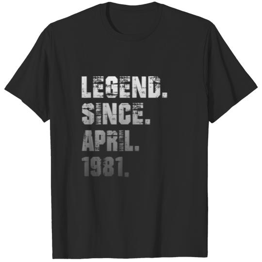 Discover 41Th Birthday Gifts 41 Years Old Legend Since Apri T-shirt