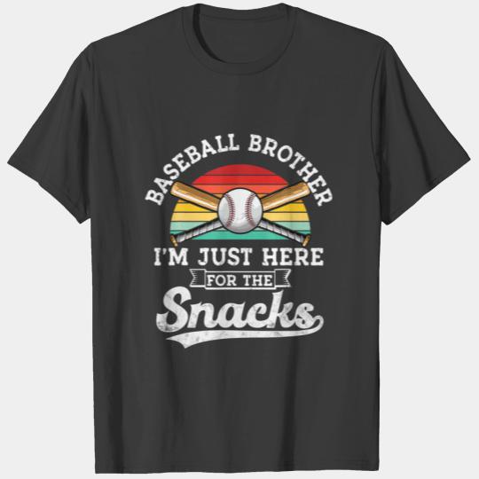 Baseball Brother I'm Just Here For The Snacks Retr T-shirt