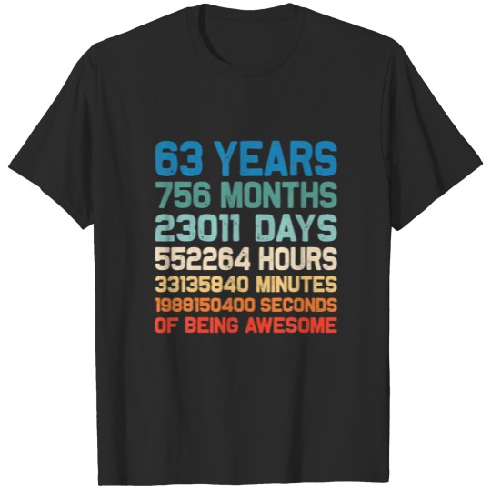 Discover Awesome 63 Years Old Limited Edition Vintage 63rd T-shirt