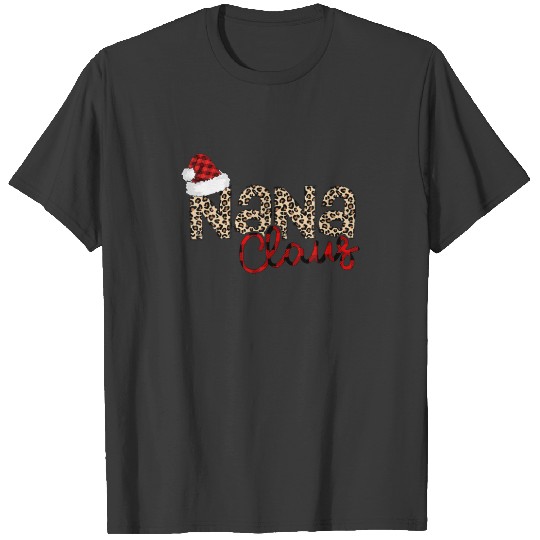 Nana Claus Hat Christmas Pajama Costume Family Mat T-shirt