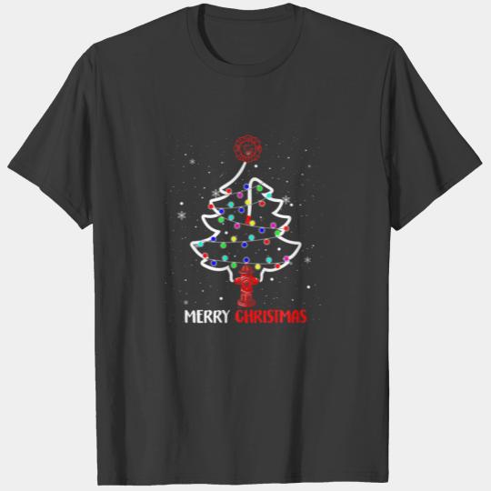Firefighter Fire Christmas Tree Merry Christmas Xm T-shirt