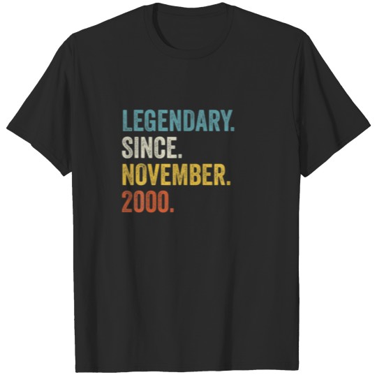 Discover Legendary Since November 2000 21St Birthday T-shirt