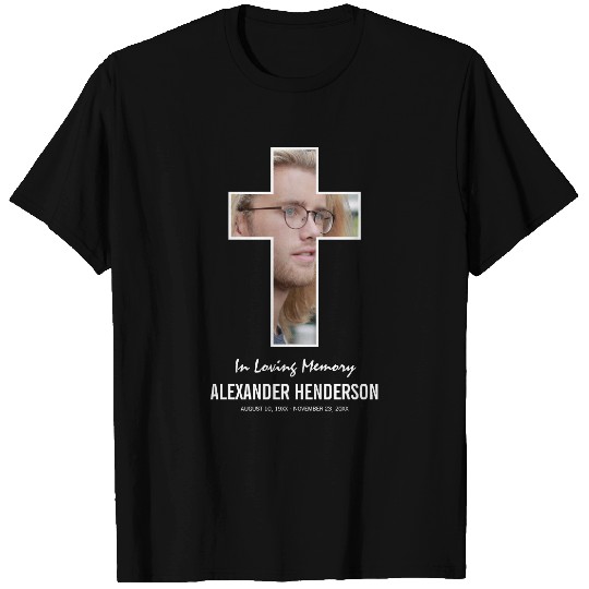 Religious Cross Photo In Loving Memory T-shirt