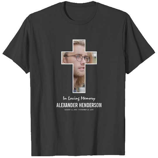 Religious Cross Photo In Loving Memory T-shirt