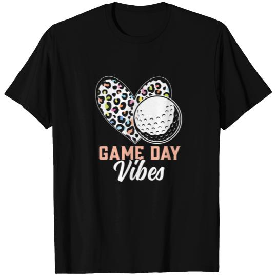 Leopard Cute Heart Game Day Vibes Golf T-shirt