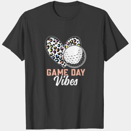 Leopard Cute Heart Game Day Vibes Golf T-shirt