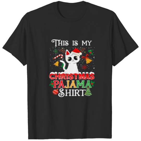 Discover This Is My Christmas Pajama Funny Cat Christmas T-shirt