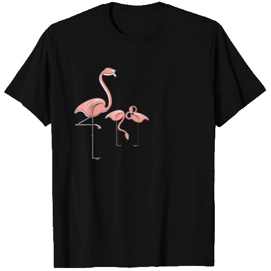 Flamingos Trio 4 'Your Text'  peach T-shirt