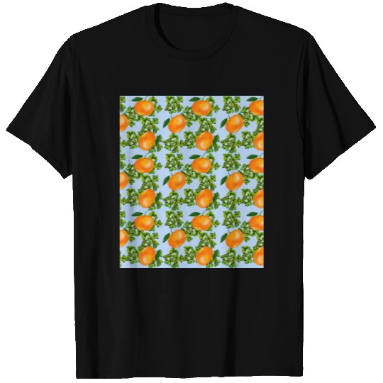 citrus tropical orange blue T-shirt