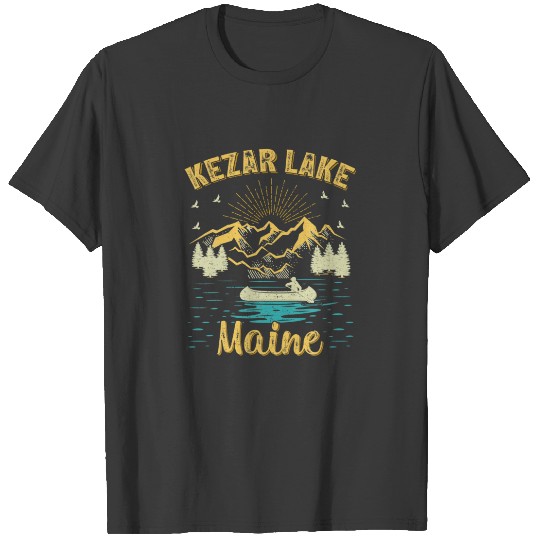 Discover Summer Vacation Retro Mountain Kezar Maine Lake T-shirt