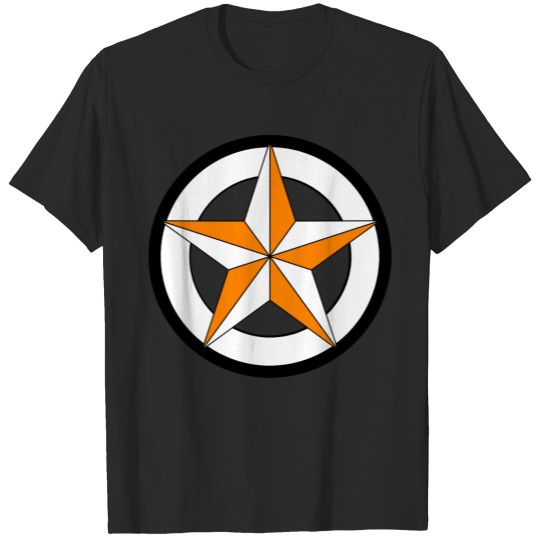 Orange White Star in Circle T-shirt