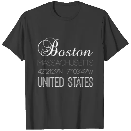 Boston, Massachusetts, United States stylish T-shirt