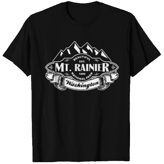 Mt. Rainier Mountain Emblem White T-shirt