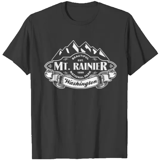 Mt. Rainier Mountain Emblem White T-shirt