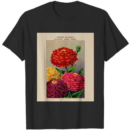 Discover Vintage Zinnia French Seed Package T-shirt