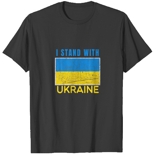 I Stand With Ukraine Flag Emblem Map T-shirt