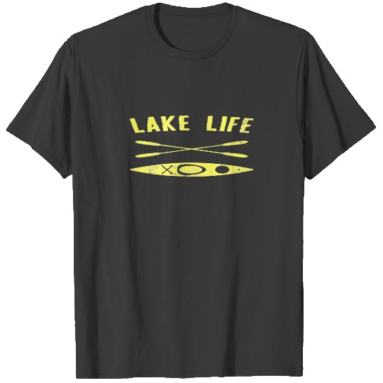 Lake Life Boater and Kayak Distressed Graphic T-Sh T-shirt