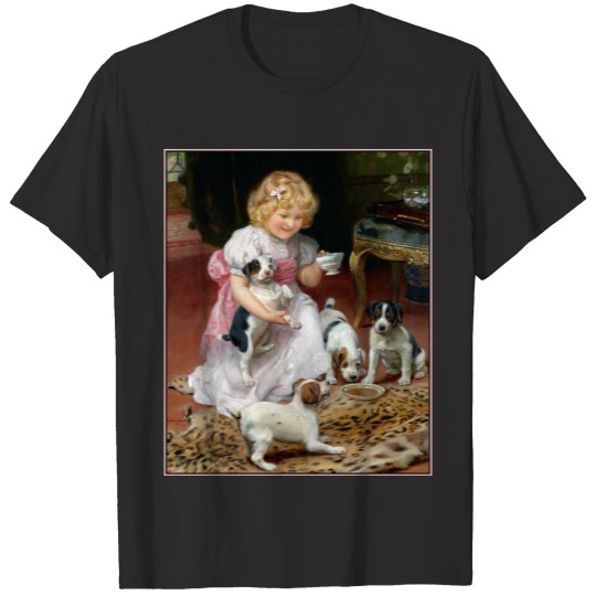 Dog :  Tea Time for Fox Terrier Puppies T-shirt