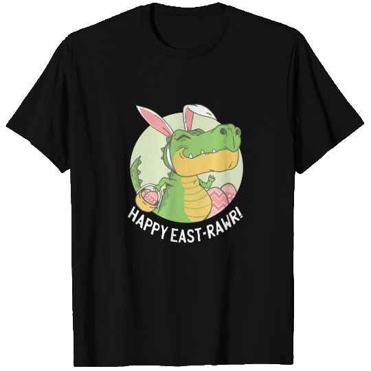Happy Eastrawr T Rex Dinosaur Bunny Ears Easter Eg T-shirt