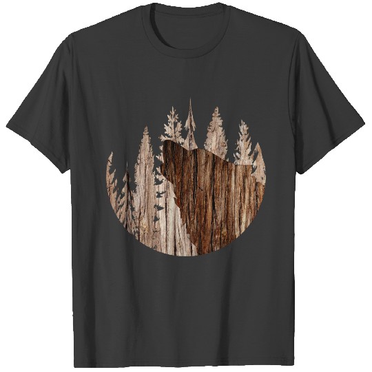 Howling Wolf In Textured Wood T-shirt