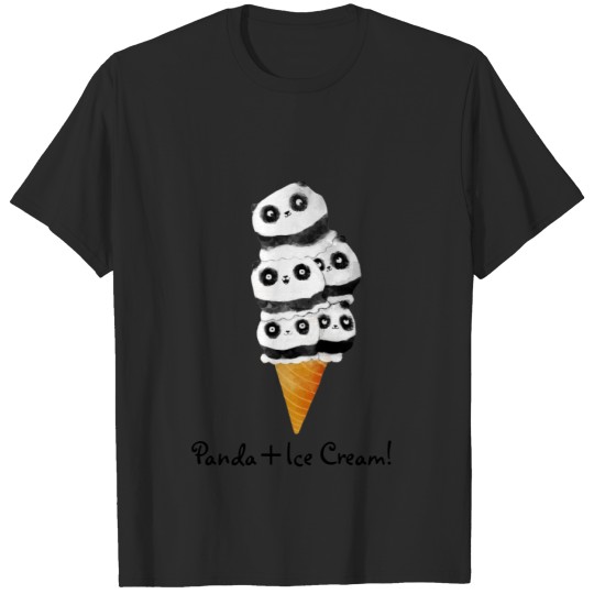 Sweet Panda Bear Ice Cream Cone T-shirt