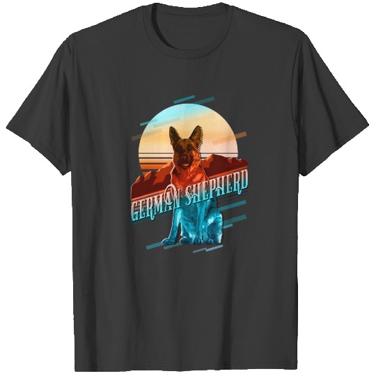 Discover Retro Graphics German Shepherd Multi-Color ID754 T-shirt