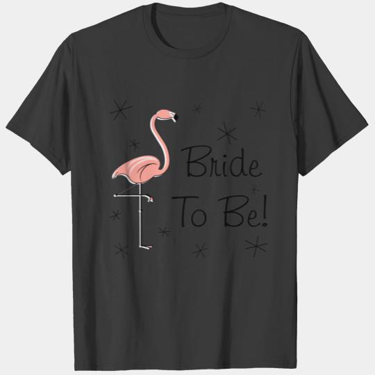 Flamingo 'Bride To Be!'  peach T-shirt