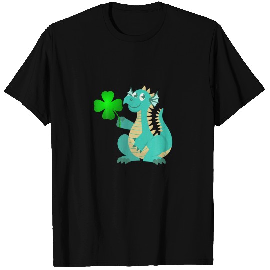 Saint Patricks Day Dragon Green Four Leaf Clover T-shirt