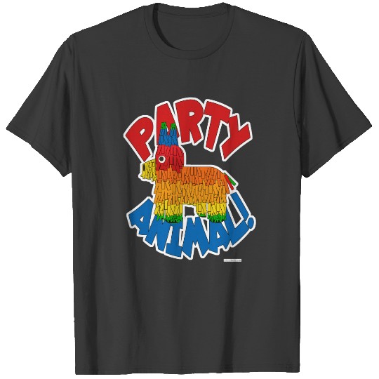 Party Animal Fun Pinata Cartoon Slogan T-shirt