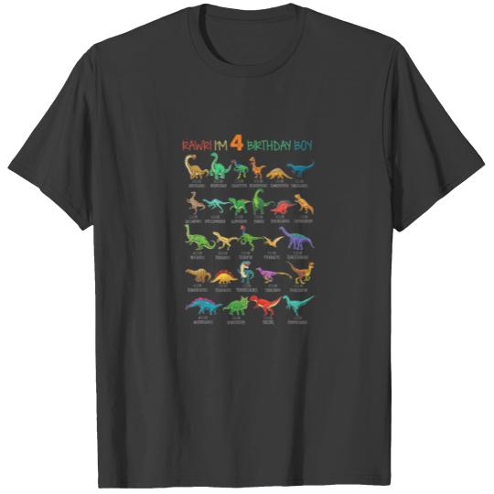 Rawr! I'm 4 Birthday Boy Trex Dinosaur Alphabet 4T T-shirt