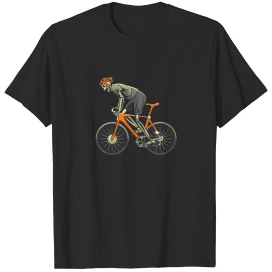 Discover Retro Cyclist Skeleton Road Bike Vintage Bicyclist T-shirt
