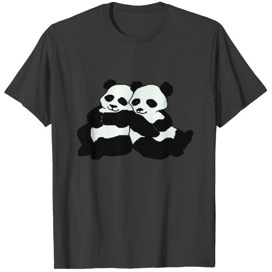 Twin Panda Bears Girl's Bella T-shirt
