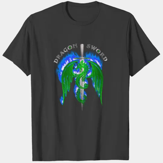 Dragon Blue Fire Sword T-shirt