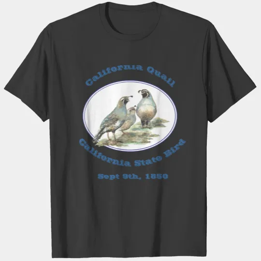 California Quail California State Bird Watercolor T-shirt