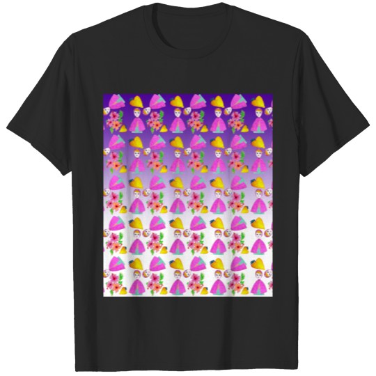 Discover girl with hood cape heart lemon patternpurple ombr T-shirt