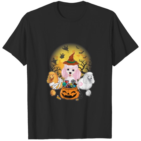 Funny Halloween Poodle Witch Pumpkin Mummy Dog Lov T-shirt