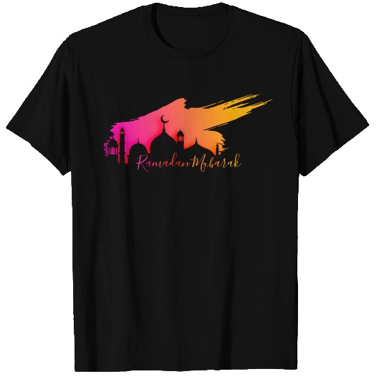Mosque with Colorful Sky Ramadan Mubarak T-shirt