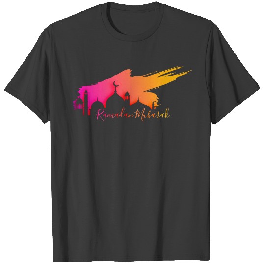 Mosque with Colorful Sky Ramadan Mubarak T-shirt