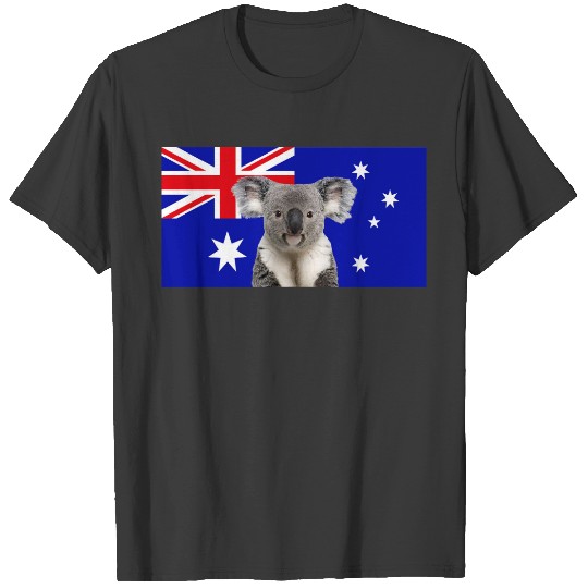 Koala with Australian Flag Background    Plus Size T-shirt