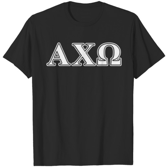 Discover Alphi Chi Omega White and Green Letters T-shirt