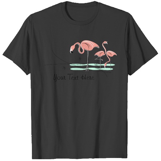 Discover Flamingos Ocean Trio 'Text' T-shirt