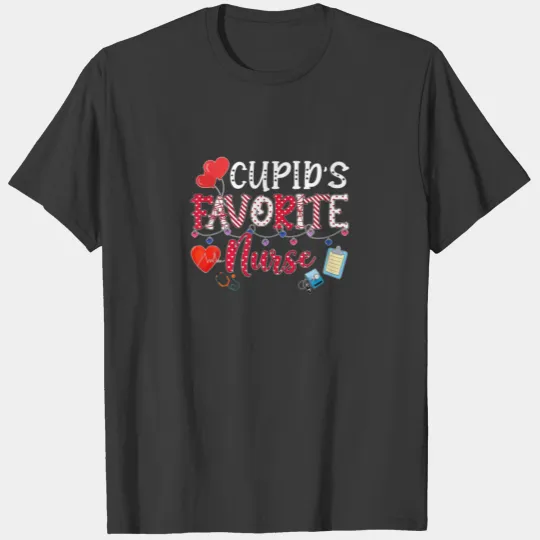 Valentine's Day Cute Cupid's Favorite Nurse 2022 N T-shirt