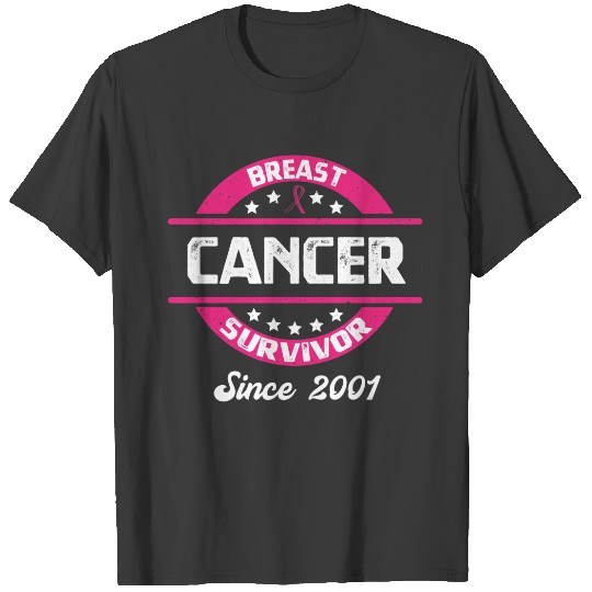 Awareness Breast Cancer Survivor Since 2001 T-shirt