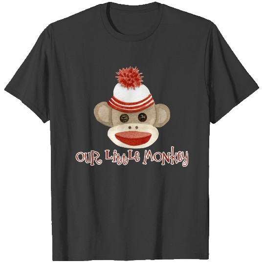 Retro Sock Monkey w Stocking Cap Baby Boy Gifts T-shirt
