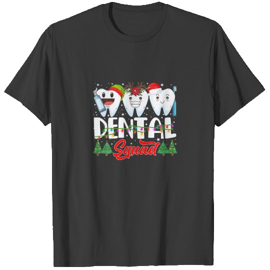 Teeth Santa Reindeer Christmas Dental Squad T-shirt