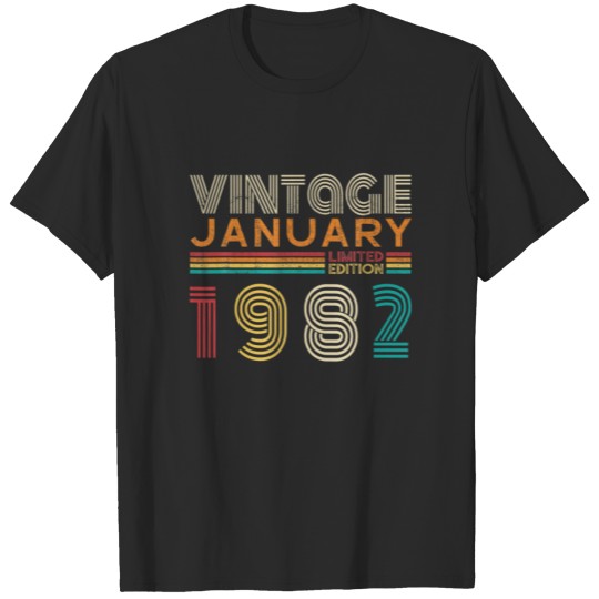 Discover Born January 40 Year Old Bithday Made In January 1 T-shirt