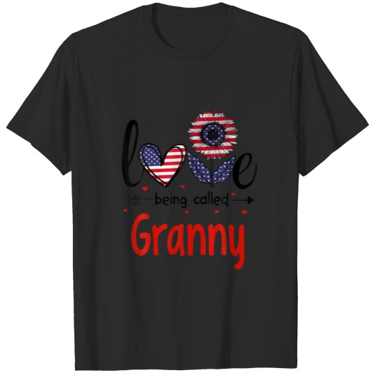 Love Being Called Granny American Flag Patriotic 4 T-shirt